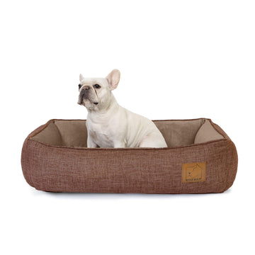 Washable Memory Foam Pet Bed with Removable Cover (Brown)