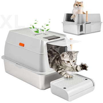 Extra Large Anti-Leakage Metal Cat Litter Box