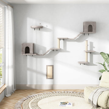 Modular Wall Cat Perch, Bridge & Scratching Post Set