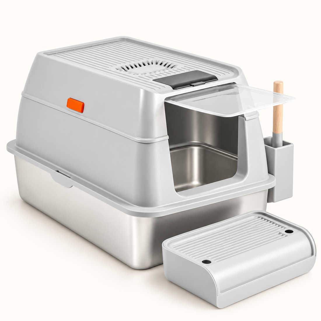 Extra Large Anti-Leakage Metal Cat Litter Box — clean product view